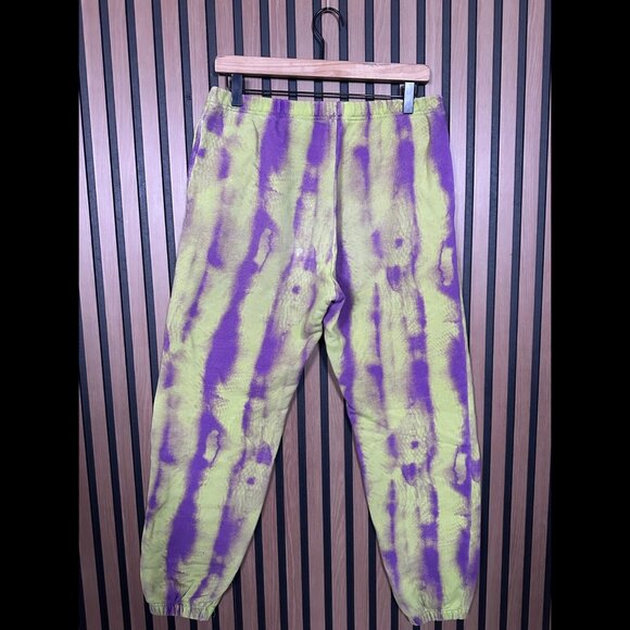 I.AM.GIA Pants Small Womens Green Purple Tie Dye 100% Cotton Sweatpants Fleece - Picture 2 of 10